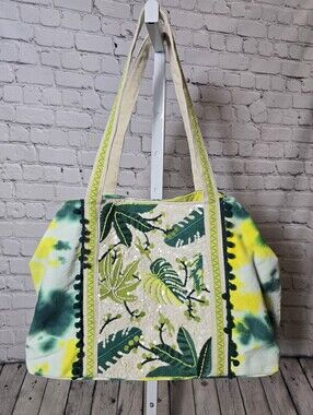 America & Beyond Large Beaded Tote Bag